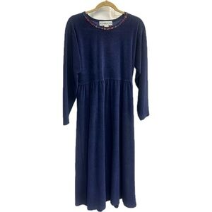 Sweet Baby Jane Bombacha Floral LS Navy Dress Size M